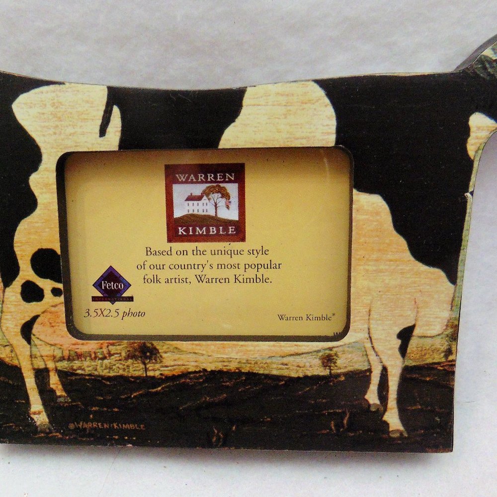 Warren Kimble Artist Cow Photo Frame Dairy Folk Art Country Rustic Decor Picture